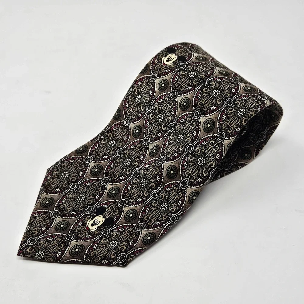 Vintage Disney Mickey Mouse Tie Multicolor Geometric‎ Medallion